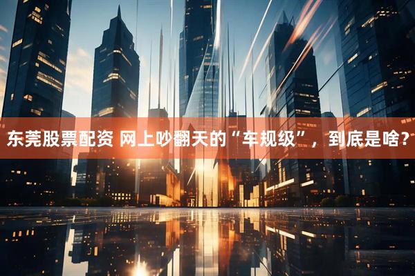 东莞股票配资 网上吵翻天的“车规级”，到底是啥？